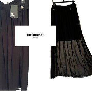 The Kooples sheer, black maxi skirt w/tags sz M